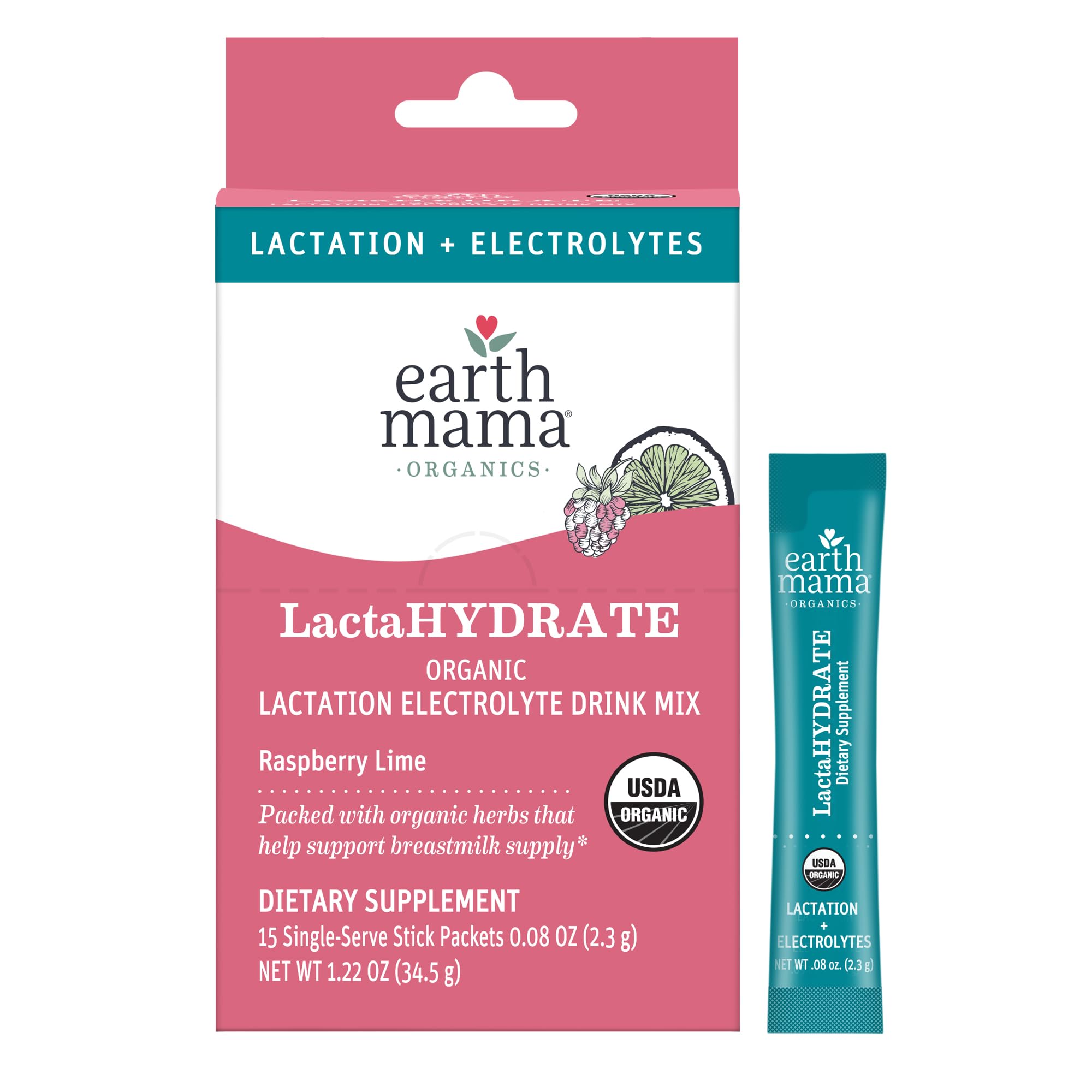 Earth Mama - Organic LactaHYDRATE Hydration Drink Mix - 3.35 oz