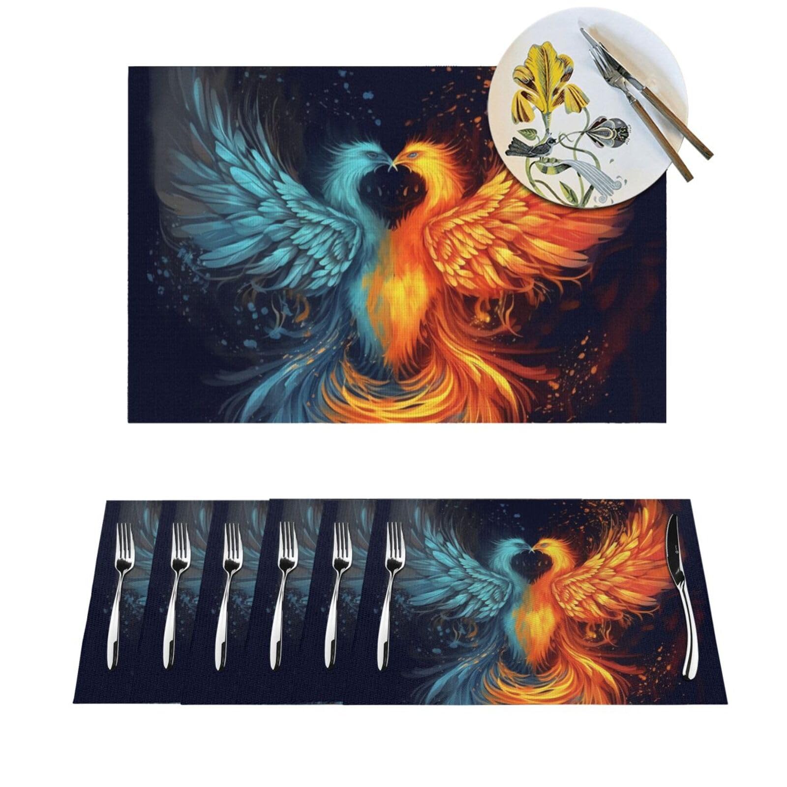 Set de table antidérapant résistant chaleur lot de 6 lavable pour table basse