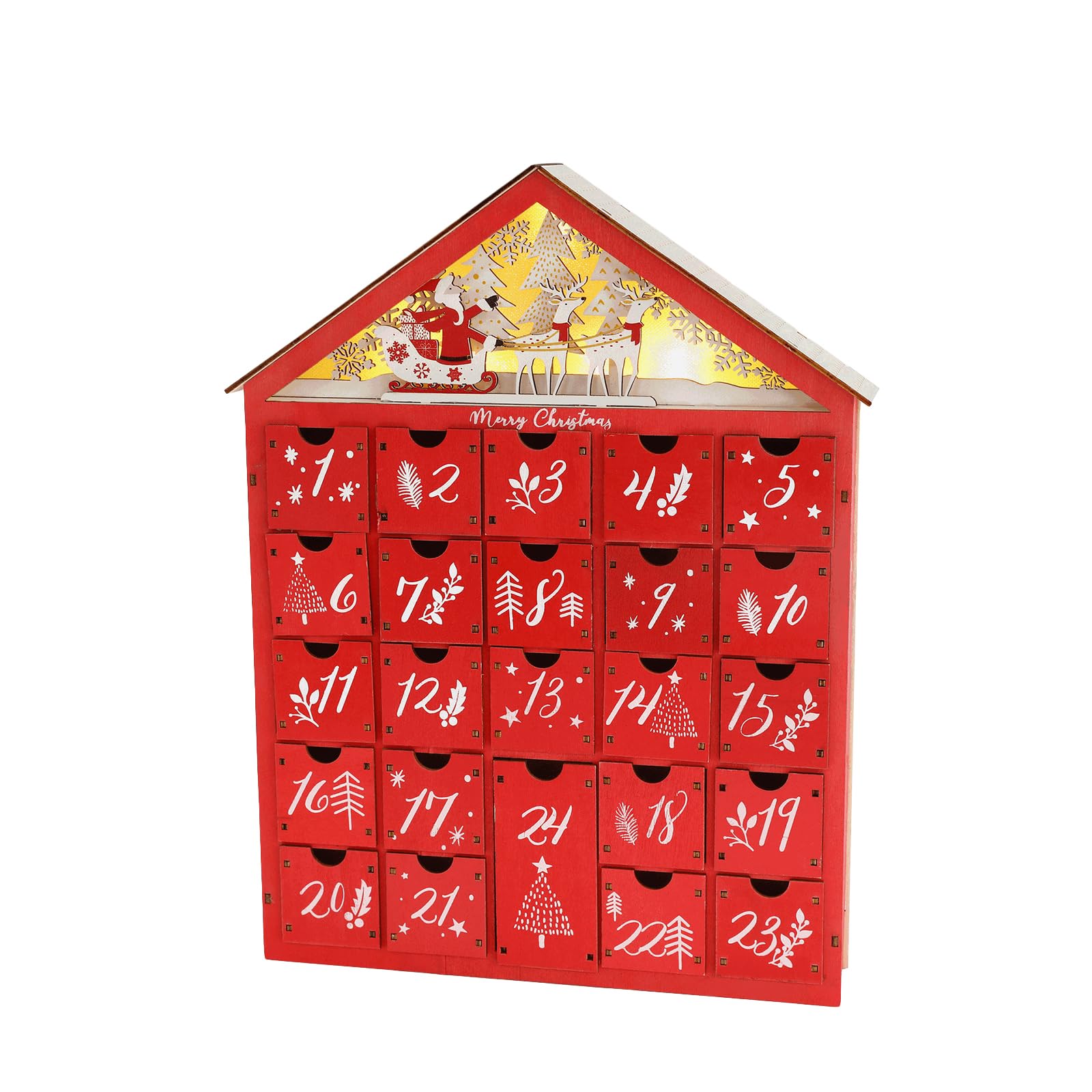 Amazon.co.jp: RCtown木製クリスマスアドベントカレンダーハウス24