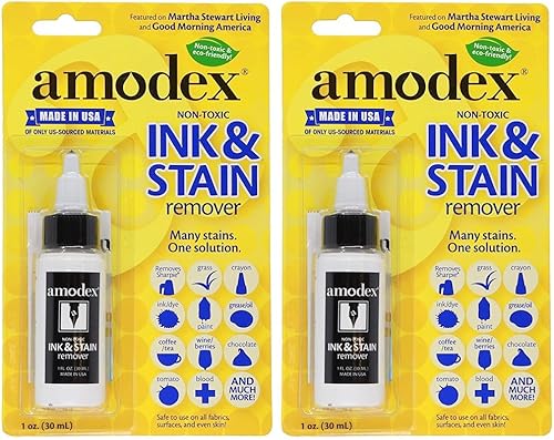 Amodex Botella de tinta y quitamanchas de 1 oz (paquete de 2)