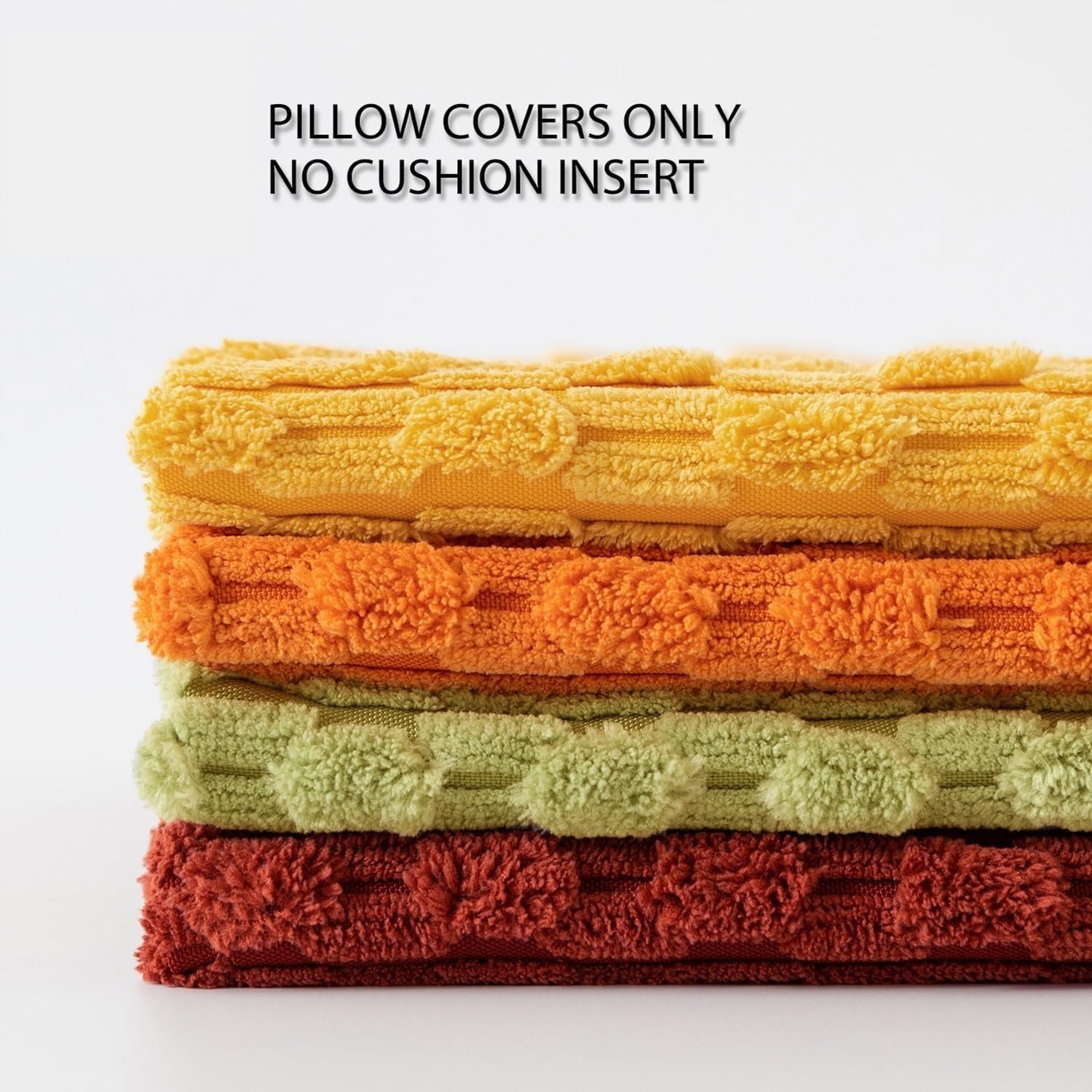 Pack of 4 Farmhouse Tan Corduroy Pillow Covers 18x18 Inch - Soft Square Throw Cushion Cases for Sofa, Couch, Bed, and Living Room Decor(Orange,24"x 24"(Pack of 4))