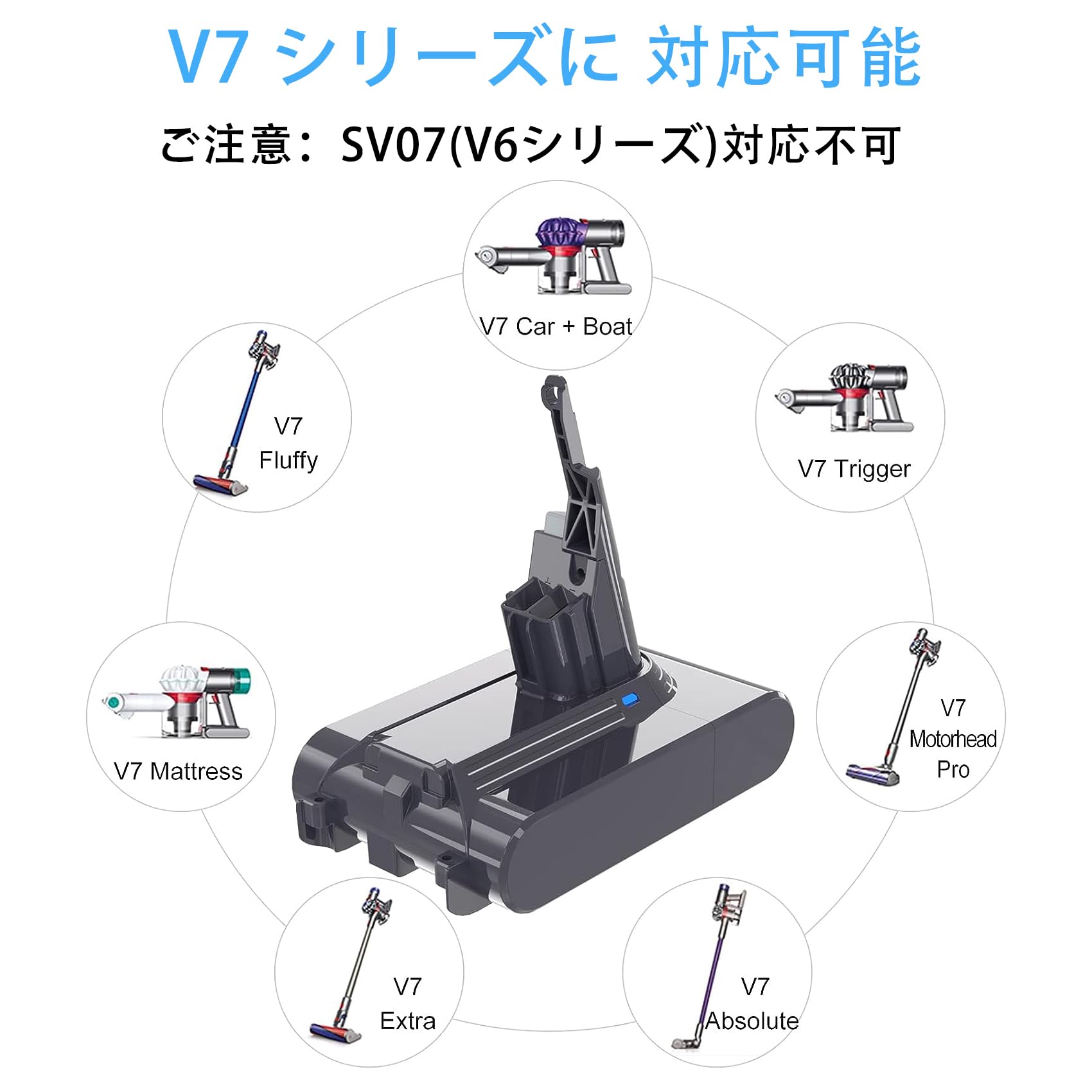 Amazon.co.jp: KUNLUN V7 交換品 ダイソン V7 バッテリー SV11