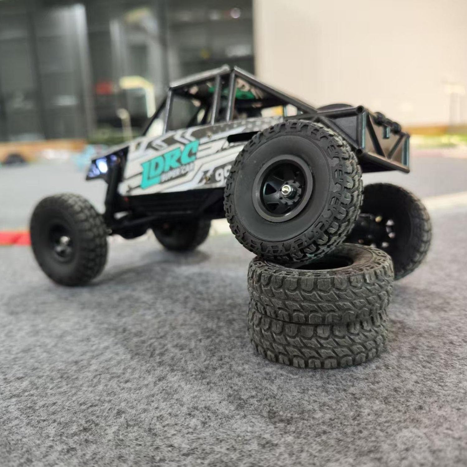 US in Stock, LDRC Ld18499 1/18 2.4G RC Climbing Car 4 * 4 Remote Control Vehicle 280 Brushed Motor Esc Ready to Go Battery Servo USB Charge Hobby Grade Model for Adult(Blue)