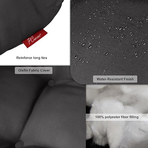 Miniatura 9 de Pcinfuns Cojines de asiento para exteriores, 19 x 19 x 5 pulgadas, cojines de relleno grueso con esquinas redondas para sillas de patio, cojín para