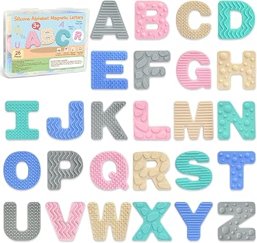 Silicone Magnetic Alphabet Letters, Cute ABC Fridge Magnets for Toddler Kid