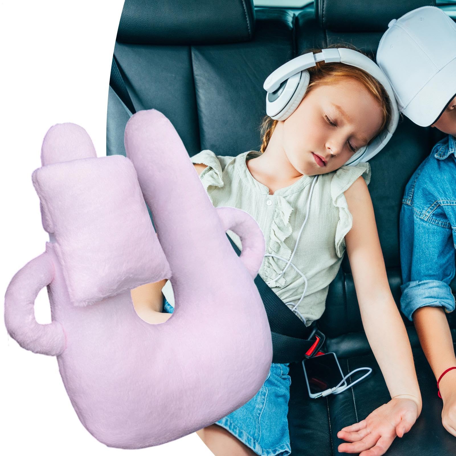 Reisekissen für Schlaf – ergonomischer Komfort für Halswirbel- und Körperstütze, Kopfstütze, Sitz für , Kinder, im Auto, Haus, Reisen, Flugzeug, Gürtel
