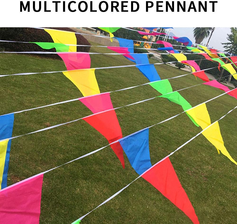 Focuses 300PCS Pennant Banner Flags, Multicolor Pennant Flags, 375Ft Triangle Bunting Flag Banners for Party, Birthdays, Festivals, Christmas Strap Hanging Decorations Ideal for Indoor or Outdoor use: Furniture & Decor