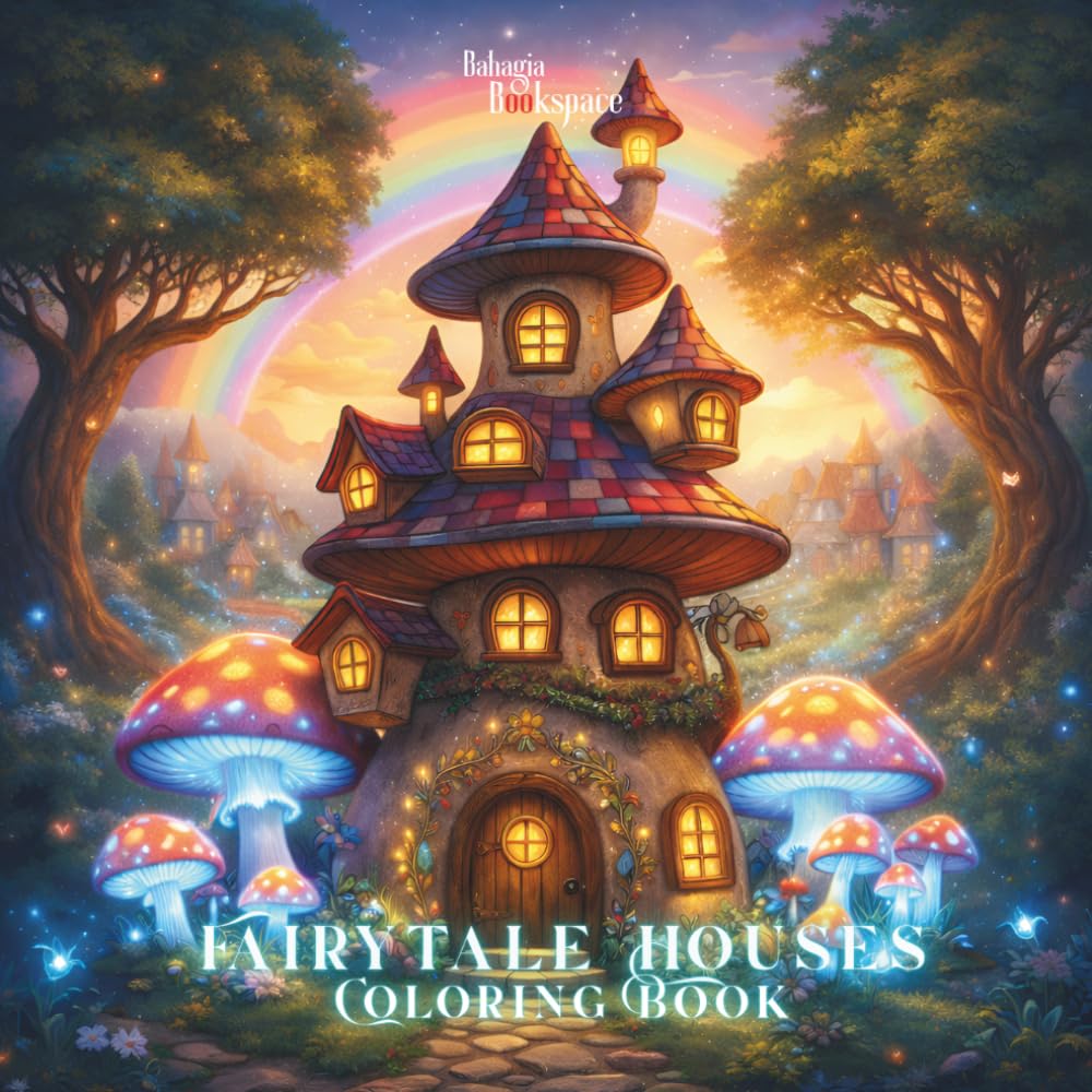 Fairytale Houses Coloring Book: For Teens and Adults : Magical Houses, Dreamy Worlds for Creative Fun, Mindfulness, Relaxation and Stress Relief
