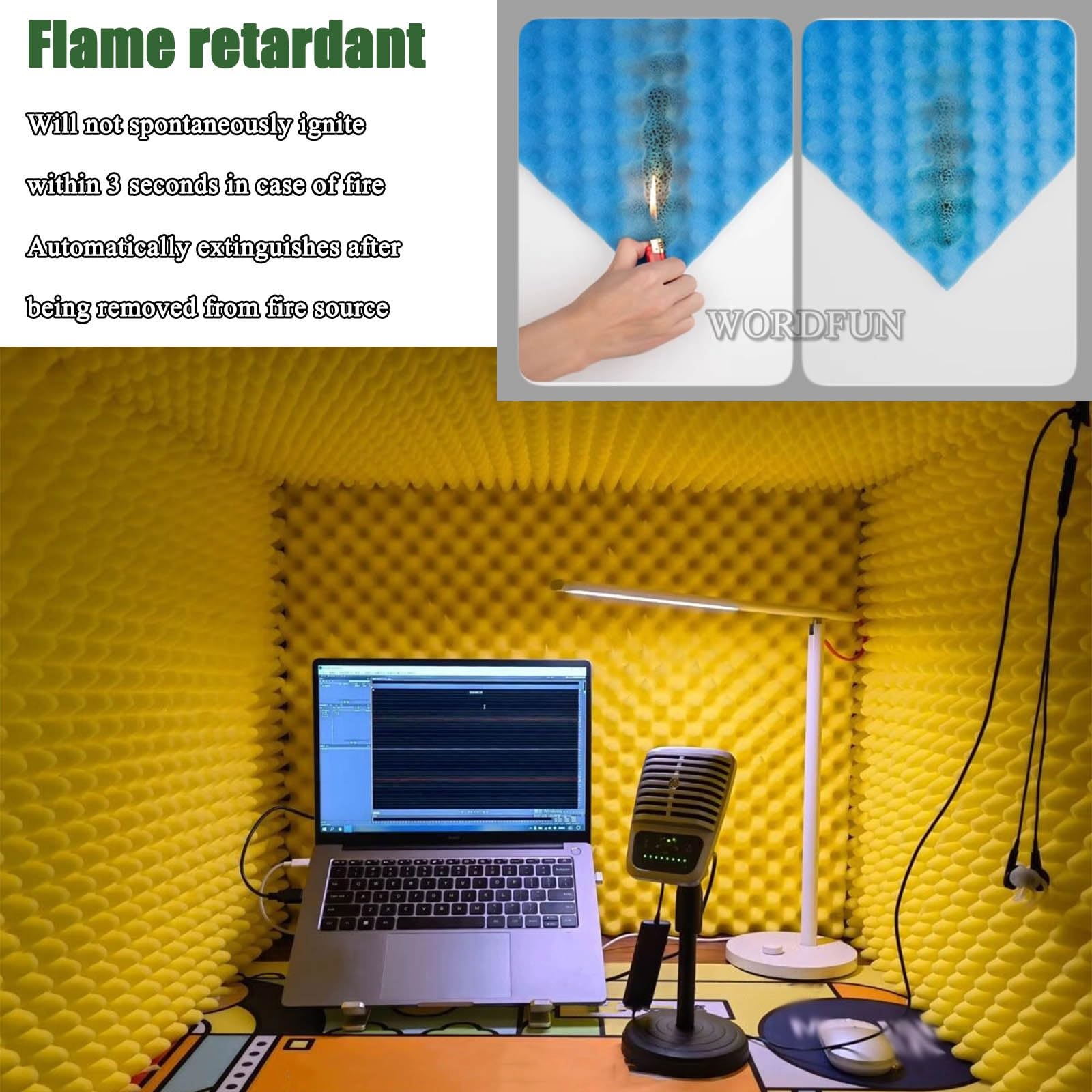 Cabina sonora portatile per migliorare la qualità della registrazione con questa scatola di isolamento acustico fatta da sé per apparecchiature di registrazione audio da studio desktop