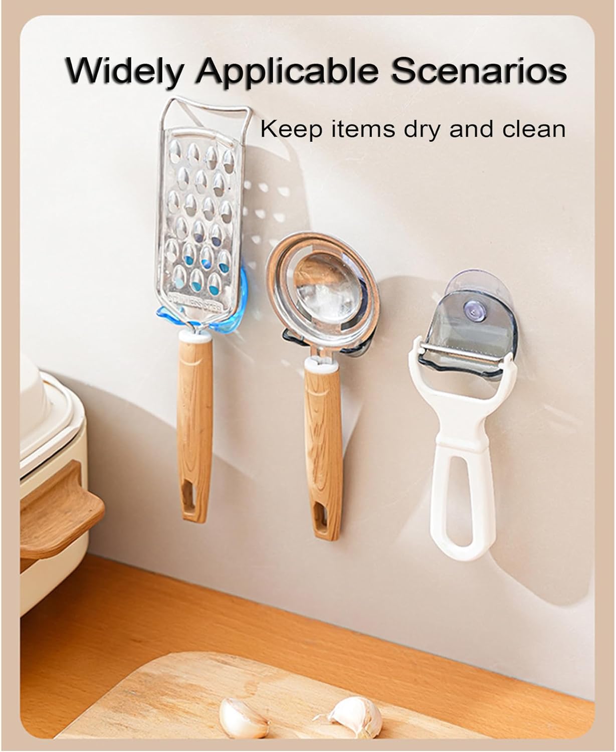 3Pack Suction Cup Storage Rack, Wall Mounted Storage Rack, Shaver Rack, Reusable Waterproof Organizer.