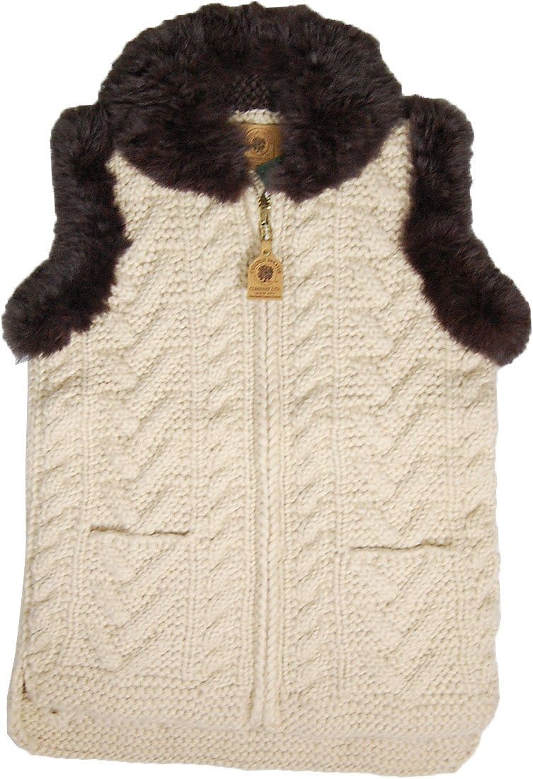 CANADIAN SWEATER カウチン ニット ベスト ラクーンファー Amazon | [カナディアンセーター] ファー付カウチンニットベスト