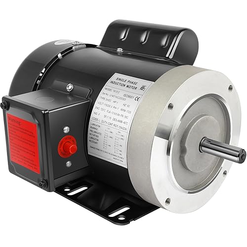 Miniatura 1 de Motor eléctrico de 1 HP, motor de uso general de 1750 RPM, motor monofásico 56C Marco 13.66.8A 115230V TEFC CWCCW para compresor de aire y equipo