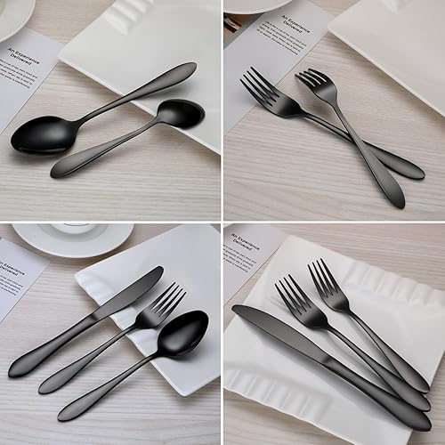 Miniatura 6 de Juego de cubiertos de acero inoxidable chapado en titanio colorido de 20 piezas, juego de cubiertos coloridos, juego de cubiertos arcoíris para 4