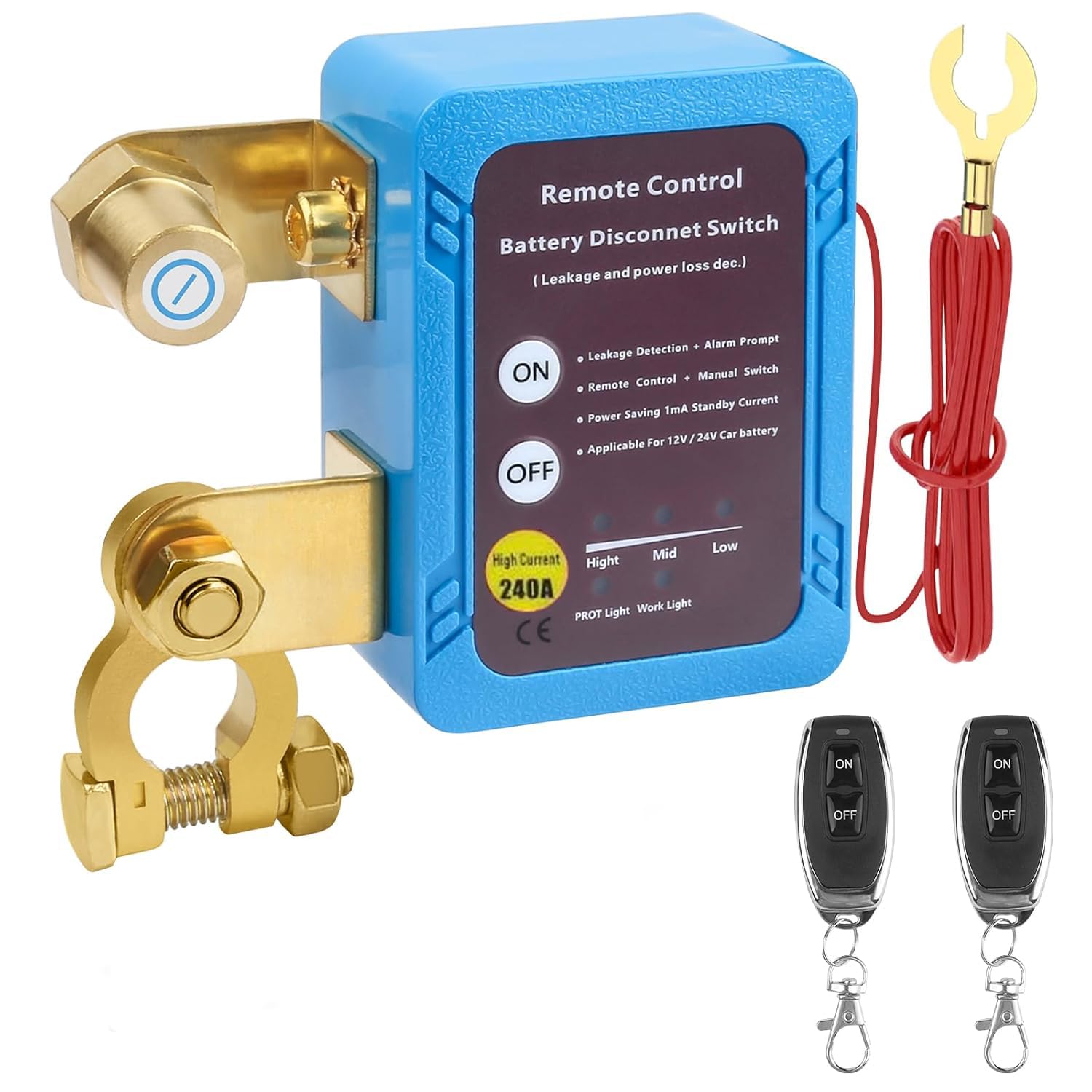 Kill Switch for Car, Remote Battery Disconnect Switch 12V 240A,Car Battery Kill Switch Anti Theft, Automatic Power Cut/Shut Off Switch for Auto RV ATV Truck Boat-image-43