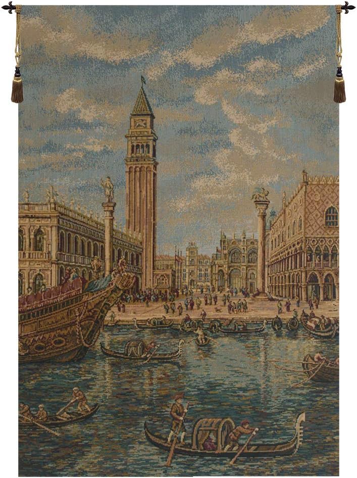 C Charlotte Home Furnishings Inc Venezia II italian Tapestry Wall Hanging | Viscose Cotton and Polyester Blend Wall Art | 38 in. x 26 in | Home Decor Accents | Inspired by Canaletto