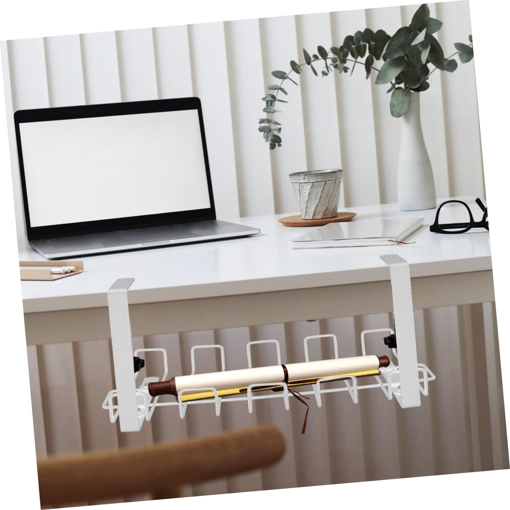 Angoily Gestion des Câbles Rack de Rangement sous Bureau en Acier Carbone Fixations et Support pour Multiprises Organisateur de Câbles
