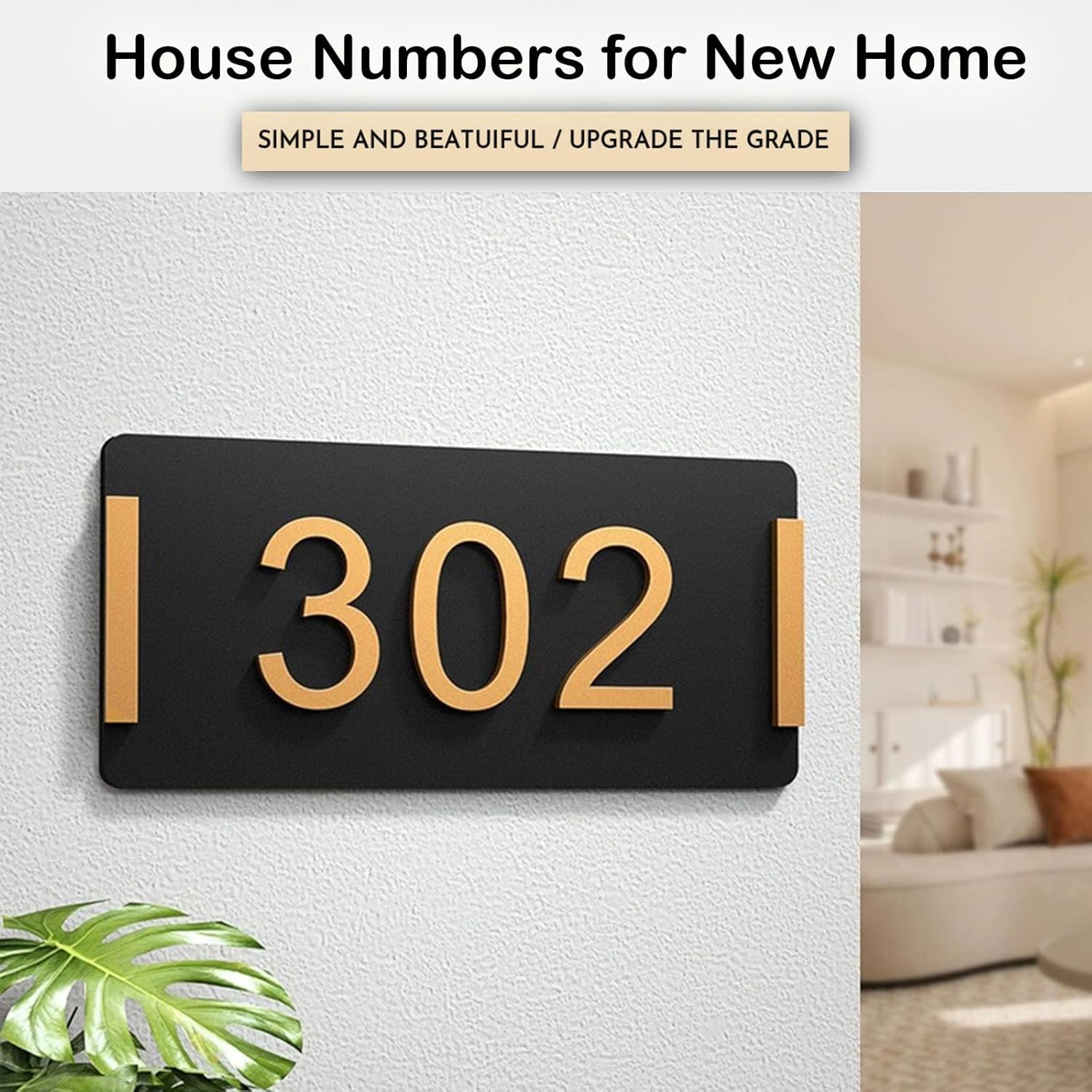 Custom House Number Sign Personalized Address Plaque for 3D House Number Modern Mailbox House Numbers Adhesive House Numbers Plaque for Street Housewarming Gift for New Home