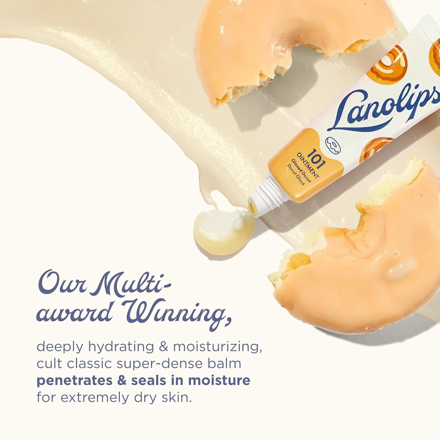 Lanolips 101 Ointment - Lanolin Lip Balm for Smooth, Hydrated & Healthy Lips - Multipurpose Lip Ointment with Lanolin Oil for Dry Lips, Cuticles & More - Glazed Donut (0.52 oz) - Image 2