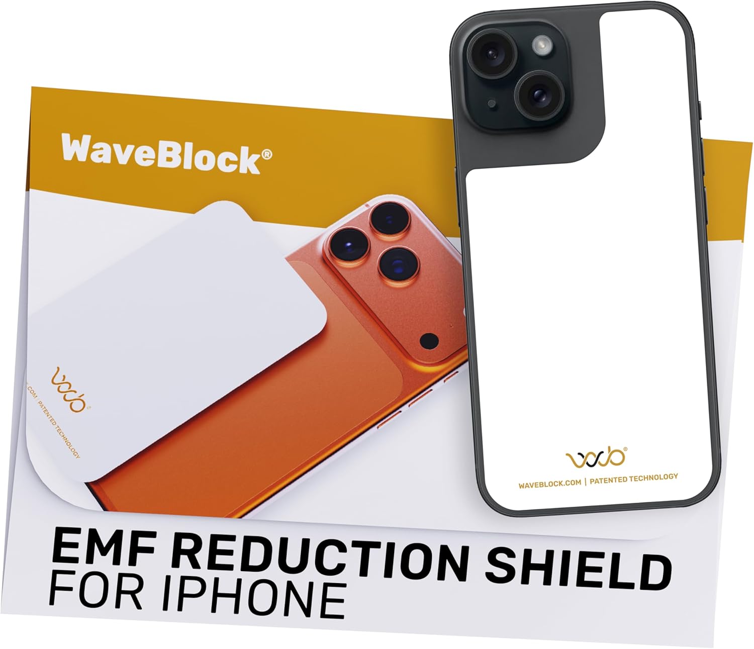 WAVEBLOCK EMF Blocker for Cell Phone - Made for iPhone 17 Pro Max - The Only Patented, Real Scientifically Backed, Lab-Tested 5G-Shield Sticker to Protect You & Your Loved Ones - USA Made White