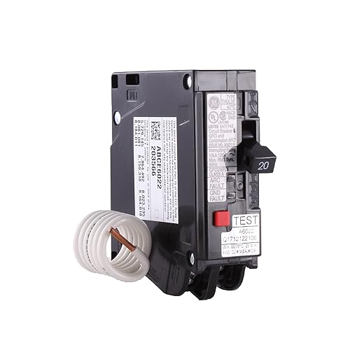 GE THQL1120DF Single-Pole Dual Function Plug-in Afci/Gfci Circuit Breaker, 120 Vac, 20 Amp, 10 Kaic
