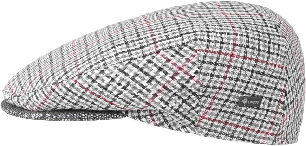 Lipodo Inglese Flat Cap Vichy Pattern Multicoloured Made in Italy Unisex Summer