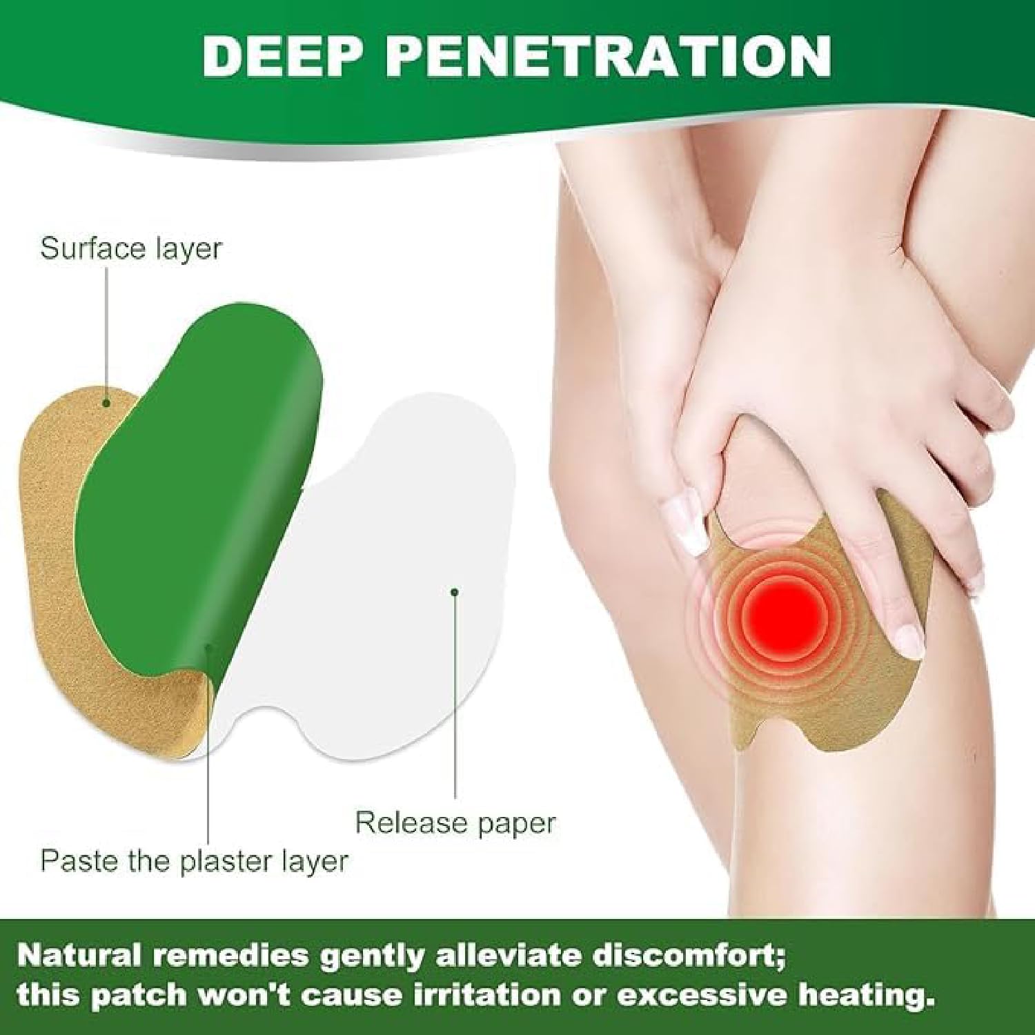 Sroxzy Herbal Knee Pain Relief Patches | Natural Wormwood Extract for Arthritis, Joint & Muscle Pain | Inflammation Relief Patch Sticker for Knee, Back, Neck, Shoulder | Quick Heating Pad for Instant Pain Relief (10) 4
