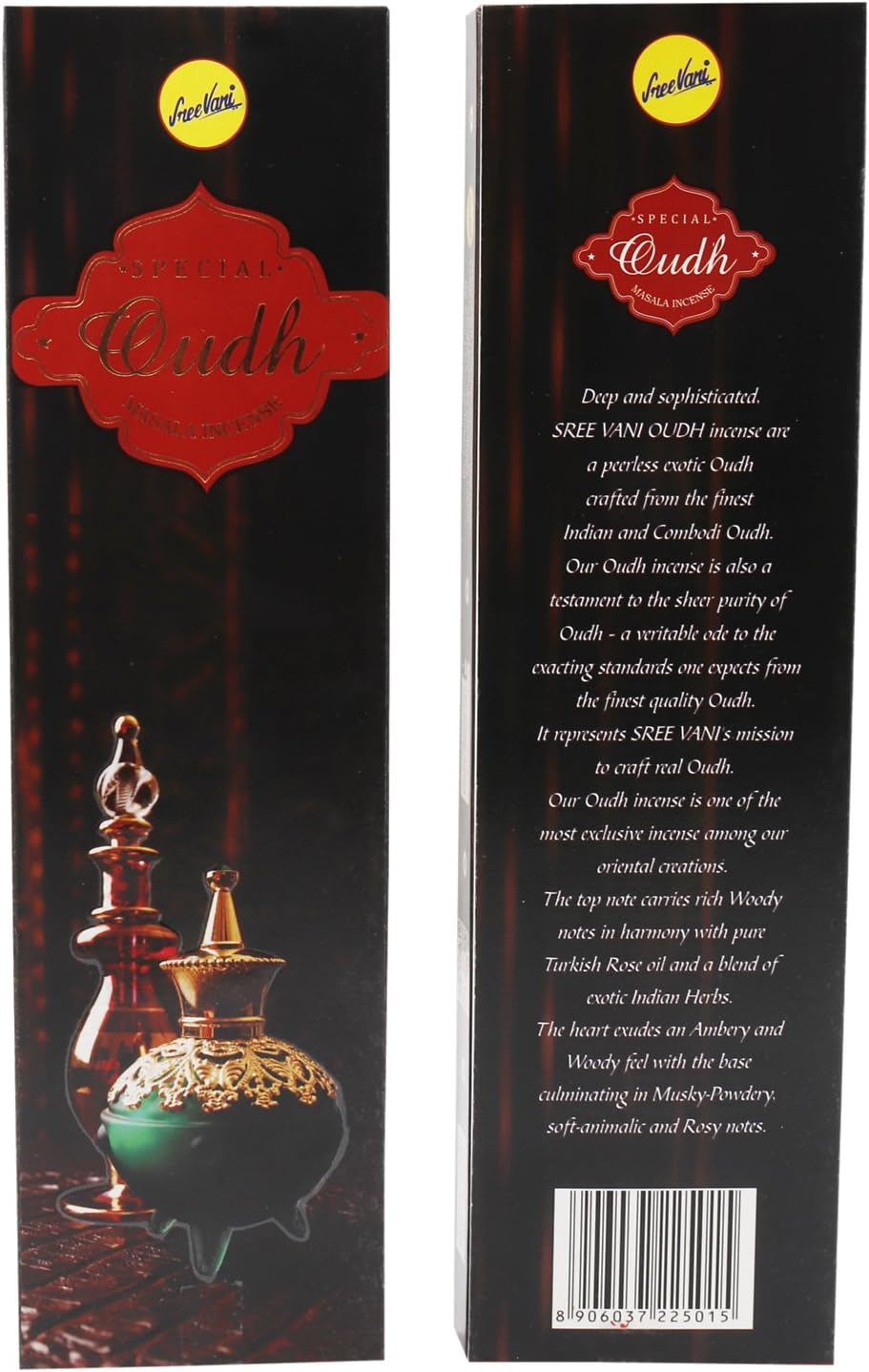 Oudh 12 pkt of 50 gm Each Incense Sticks/Natural Agarbatti Sticks, Fragrance: Oudh with Free Wooden Incense/agarbatti Stand with Brass Work
