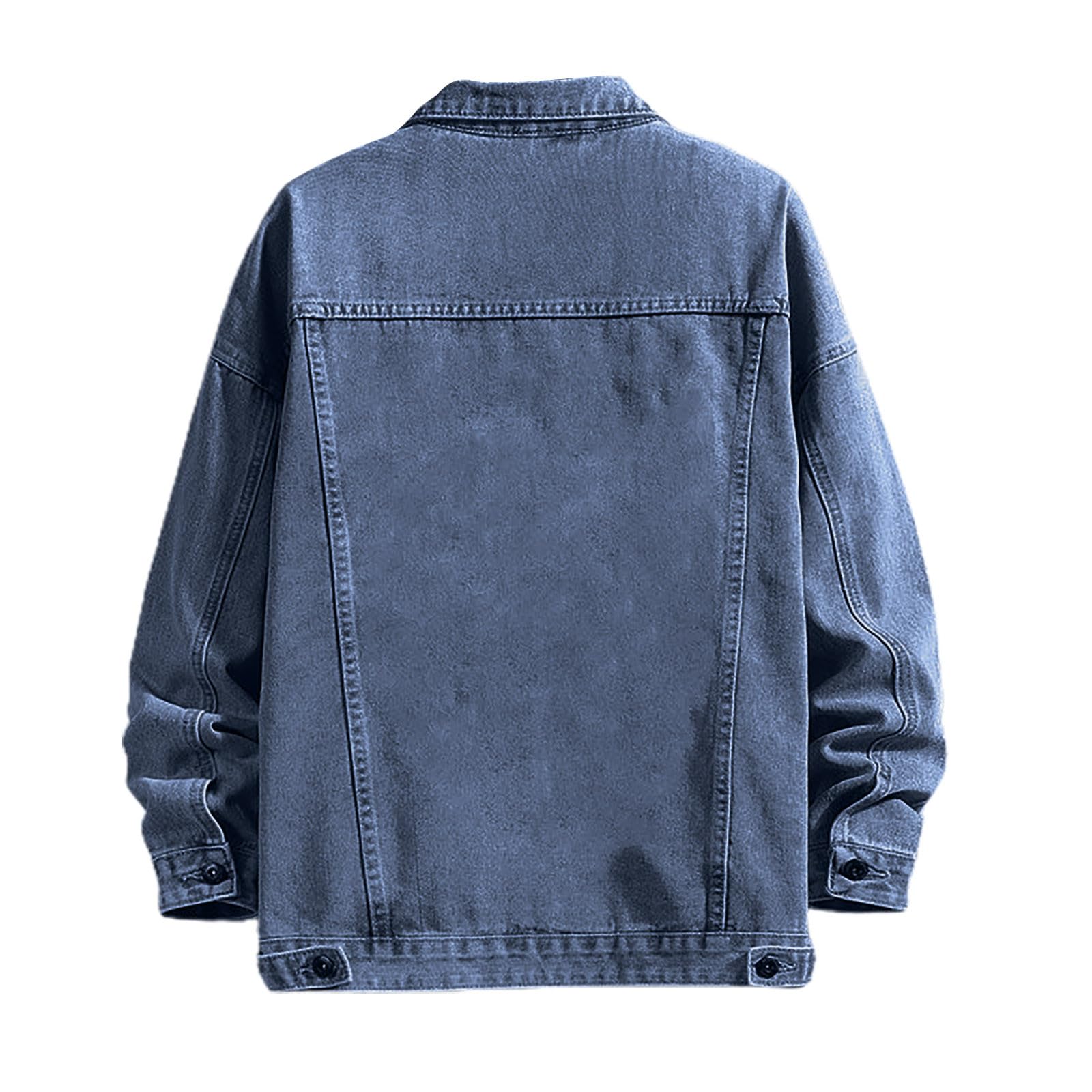 NUSGEAR Chaqueta de vaquera Hombre otoño Invierno Abrigo Chaqueta Moda Casual Top Moda Suelto botones Chaqueta de trabajo denim Cardigan mezclilla caliente sudadera outwear Informal Talla grande 2024