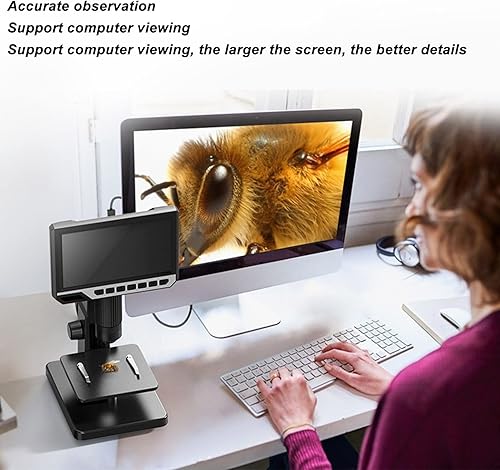 Miniatura 3 de 7in IPS Screen, LCD Digital Microscope, 2000X Magnification Coin Microscope, 7 Inch LCD Soldering Microscope, 1080P HD 12MP Camera Sensor,