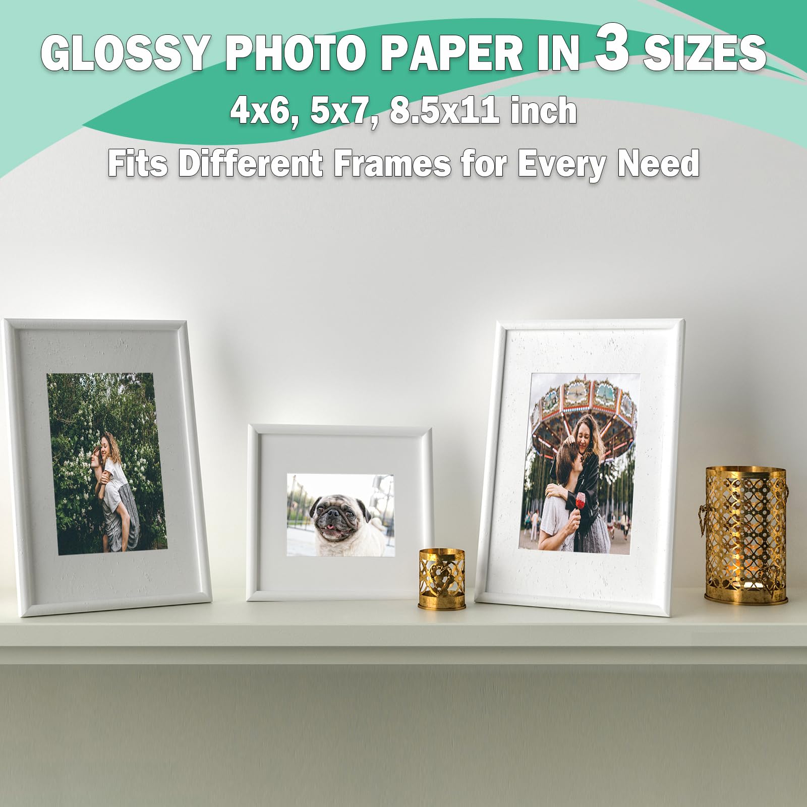 P4585YE200GP, glänzendes Fotopapier, 120 Stück, verschiedene Größen, Tintenstrahldrucker, 23,6 kg, Pikapoka