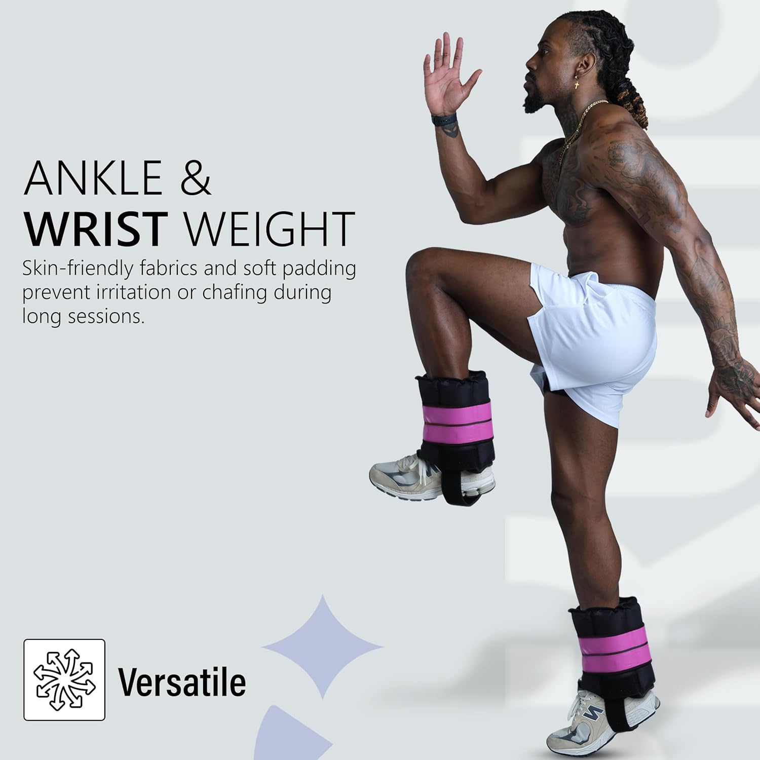 Heavy Ankle & Wrist Weights – 50/60/70/80 lbs Pair (25–40lbs - Each) | Dual Adjustable Secure Strap System | Patented Design | Ideal for Home Workouts, Pilates, Yoga, Glute Training