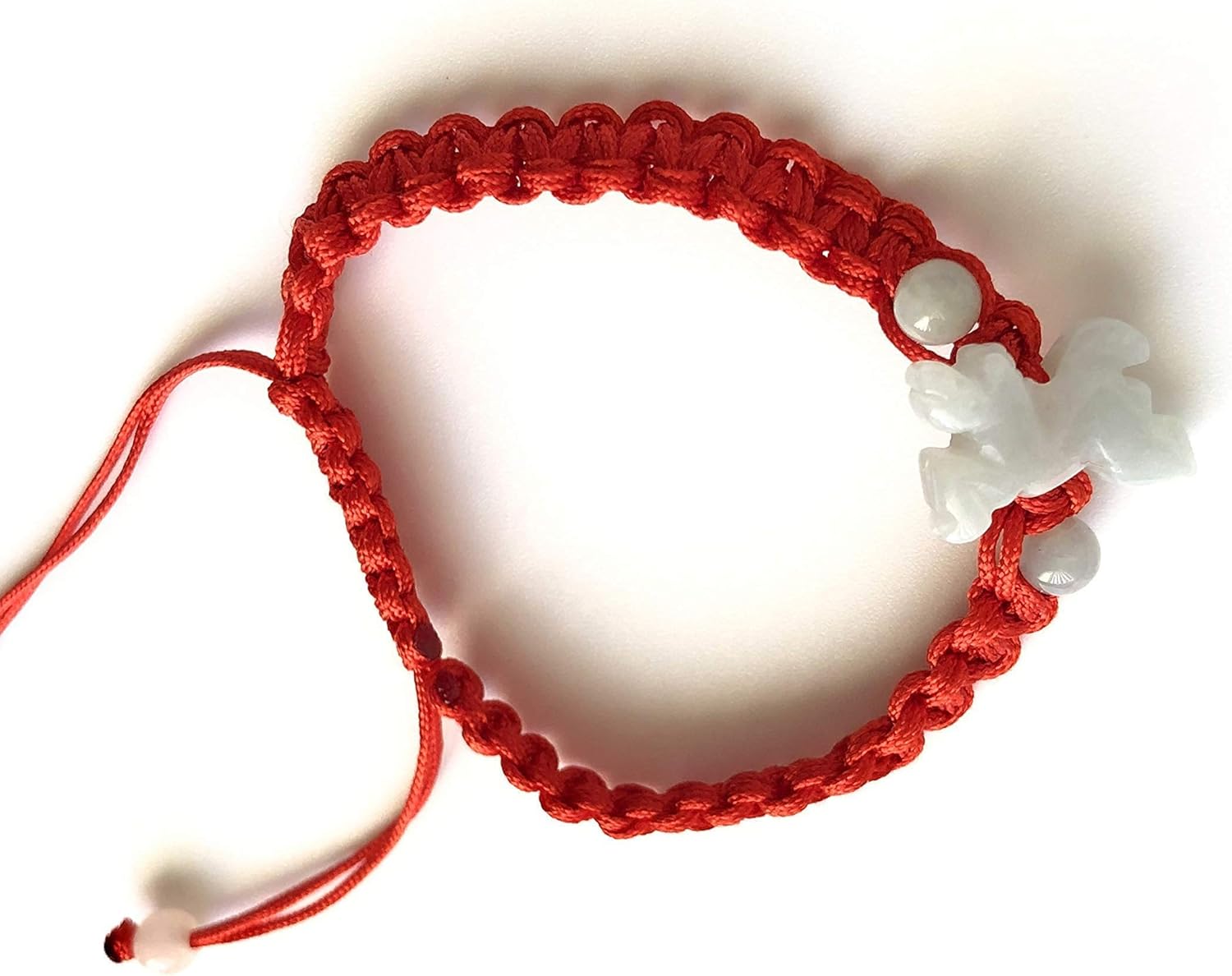 Unik22 Jade Horse Bracelet, Red Adjustable String, Jade Zodiac Animal Bracelet, Lucky FENGSHUI Bracelet, Unisex