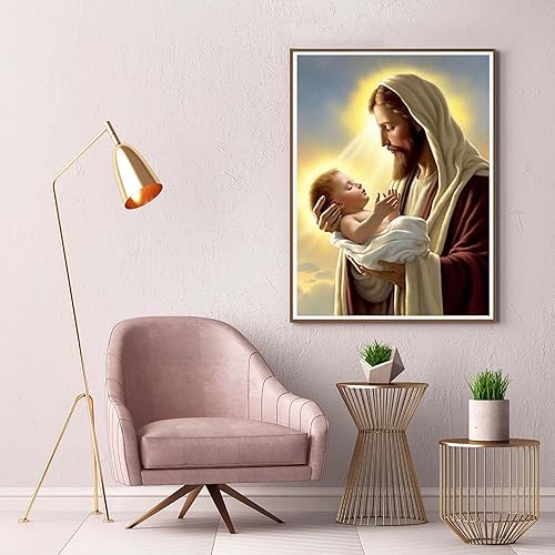 Miniatura 3 de Kaliosy Kits de arte de diamantes 5D para adultos, Jesús por números, pintura de diamantes, arte de Cristo, religión, bricolaje, taladro completo,