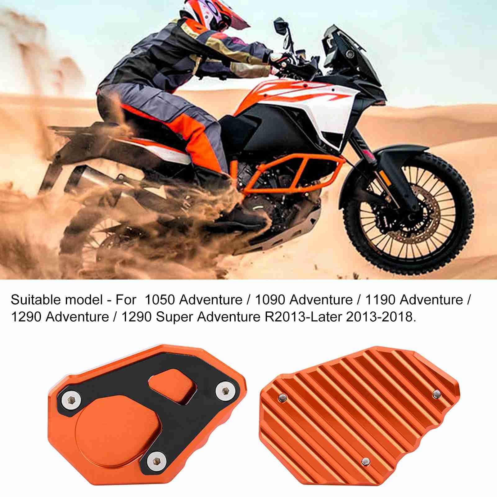 Almohadilla de Soporte Lateral para Motocicleta, Placa de Soporte Profesional para Motocicleta, Fácil de Instalar, Ampliadora de Soporte Lateral para 1050/1190/1290 Adventure Super
