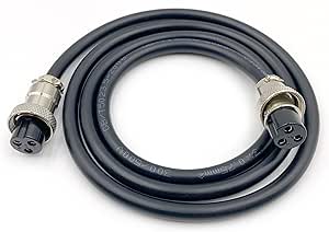 FOWIUNYE 3.28 Ft GX16 4 Pin Cable Male To Female Head Aviation Cordset, GX16 4 Pin Panel Mount Circular Metal Aviation Connector Adapter Female To - View #3
