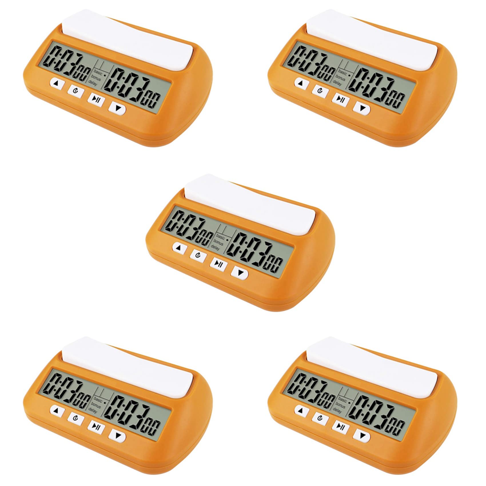 Jnchdghwa 5X Chess Clock, Digital Chess Timer & Game Timer, Multipurpose Portable Professional Clock Yellow