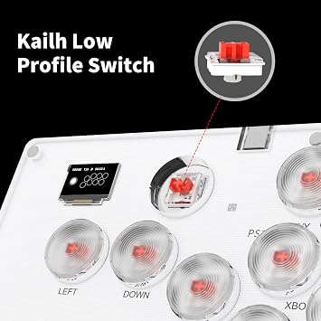 AceGame Arcade Stick 16Keys All-Button Gamerfinger with Turbo Functions & Custom RGB,Arcade Controller Street Fight for PC/Ps3/Ps4/Switch/Steam Game Keyboard-Supports Hot Swap & SOCD (WHITE)
