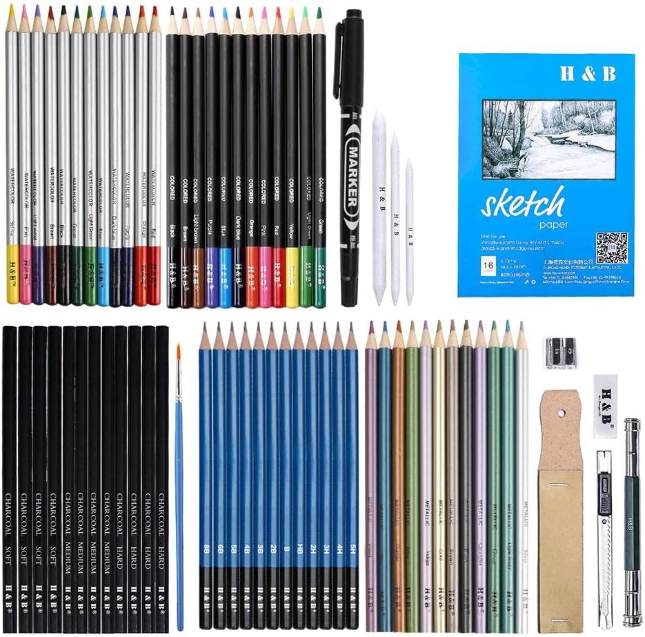 71x Pro Drawing Pencil Set Graphite Charcoal Pencils Painting Stationery