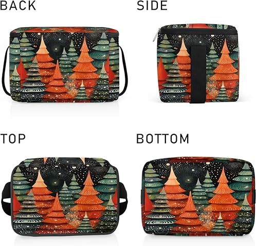 Miniatura 4 de Christmas Tree Fun Style Insulated Lunch Bag Women Reusable Lunch Tote Square Meal Bag for Adults Men Cooler Lunch Box for Work Travel Picnic Food