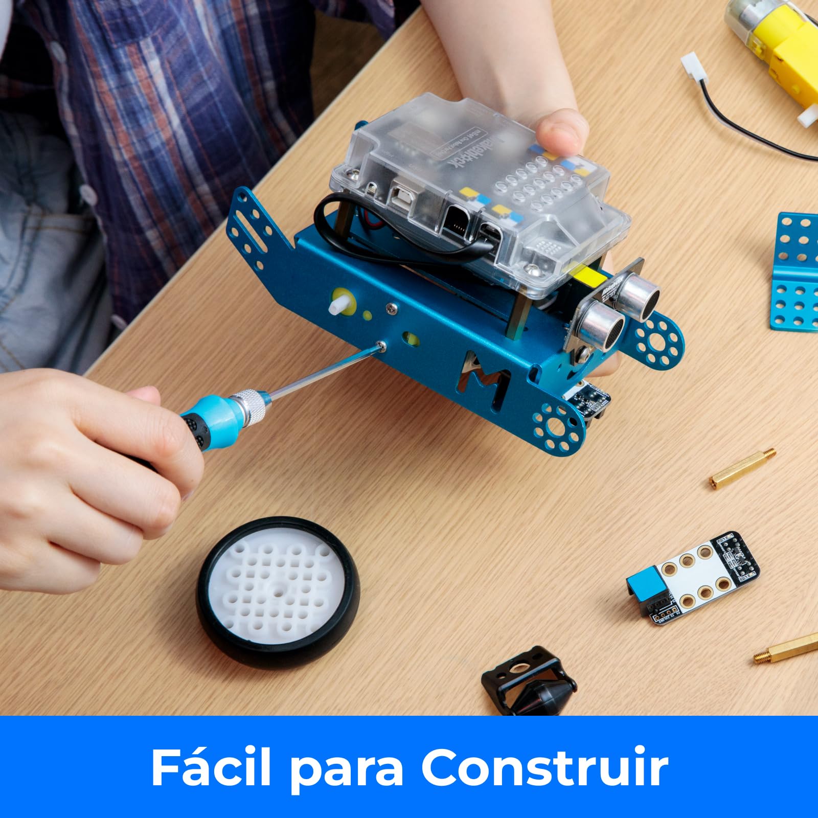 Makeblock mBot Robot Programable con Dongle, Juguete Stem Compatible con Scratch y Arduino, Inteligente EMO, Kit Robotica Interactivo para niños 6 a 12 años