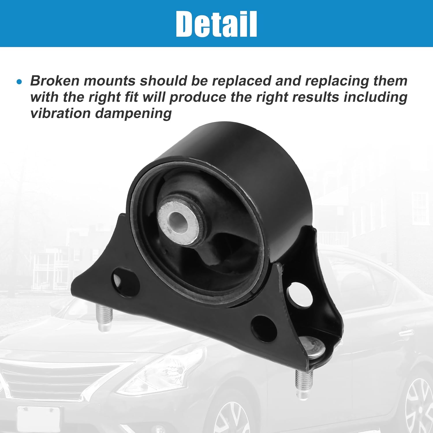 X AUTOHAUX Front Car Engine Motor Mount Replacement for Toyota Highlander 4 Cyl 2.4L 2001-2007 No.1236128100 Black
