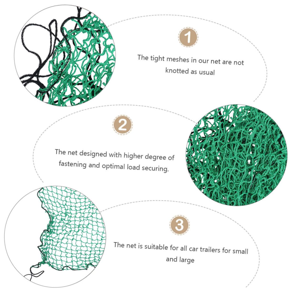 1.5m Rete Carico per Auto Copertura per Rimorchio Rete Elastica Accessorio per Camion Utilizzabile in Tutte Condizioni Atmosferiche Corde Elastiche e Materiale Duraturo