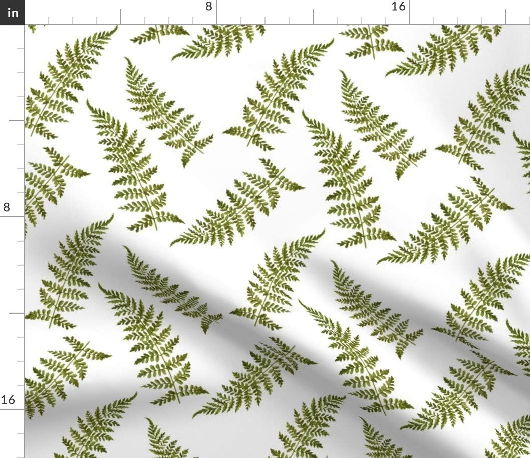 Spoonflower Fabric - Vintage Ferns Natural Science Botanicals Botanical Art Nature Greenery Printed on Petal Signature Cotton Fabric by The Yard - Sewing Quilting Apparel Crafts Decor
