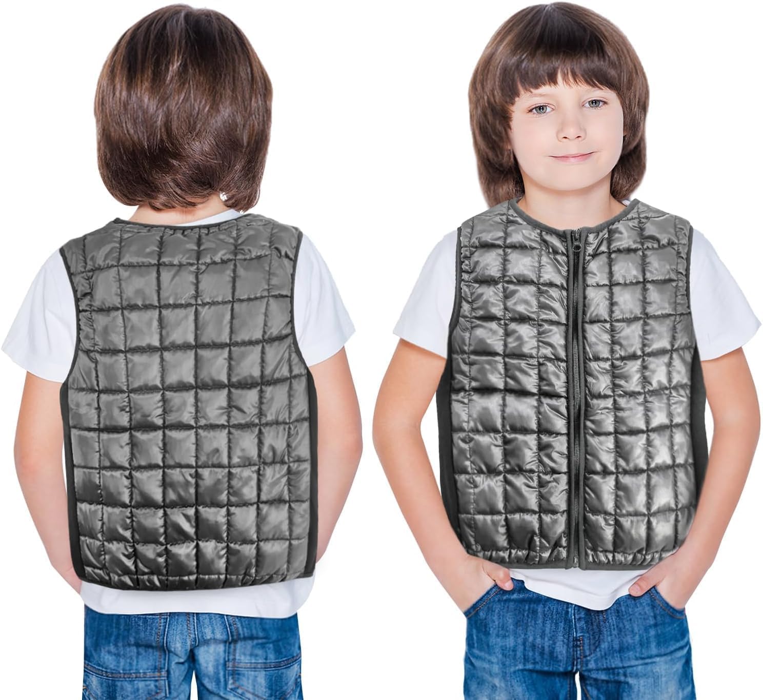 WENHULIOPTY Weighted Vest for Kids，Sensory Calming Support for Children with 2lb, 3lb, 4lb Weights(Ages 2-13) ,Breathable & Washable for Active Play(