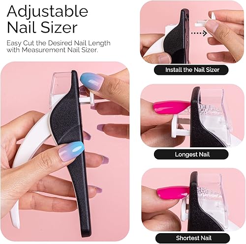 Vista 5 de MelodySusie Nail Clippers for Acrylic Nails, Adjustable Stainless Steel Acrylic Nail Clippers, Professional Nail Cutter Trimmer for False Nail Tips