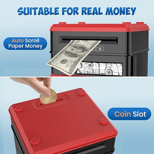Miniatura 2 de alcancía Electrónica, Banco de Monedas tipo cajero automático, papel de dibujos animados auto deslizante, caja de seguridad con contraseña personal,