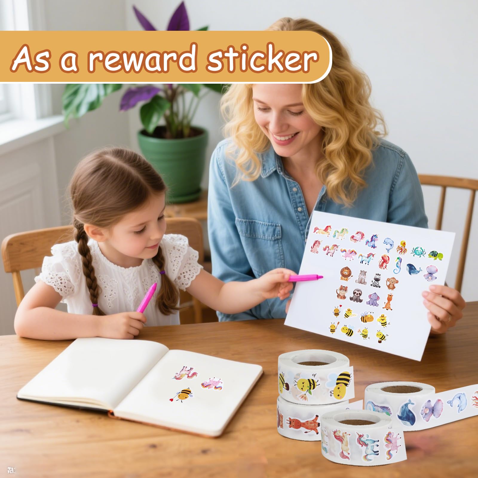 2000 Tier-Aufkleber Für Kinder – Bunte Cartoon-Tiere Als Belohnung & Bastelspaß | 32 Motive | Wasserfest