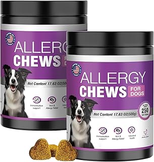 Dog Allergy Chews 500PCs,Dog Allergy and Itching Skin Relief Anti Itch Aller Immune Bites