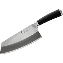 ZHEN Japanese VG-10 3-Layer Forged High Carbon Stainless Steel Light Vegetable Chopping Chef Knife/Cleaver, 7-inch, TPR Handle