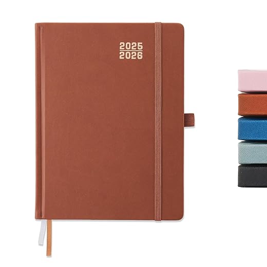 Academic Planner 2025-2026 , Monthly and Weekly Calendar Planner, Jul 2025 - Jun 2026 Planner For Women & Men, A5 (6.5" x 8.5"), Teacher Student Planning Book with Tabs, Ideal for Office School - (Brown 1 Pack）